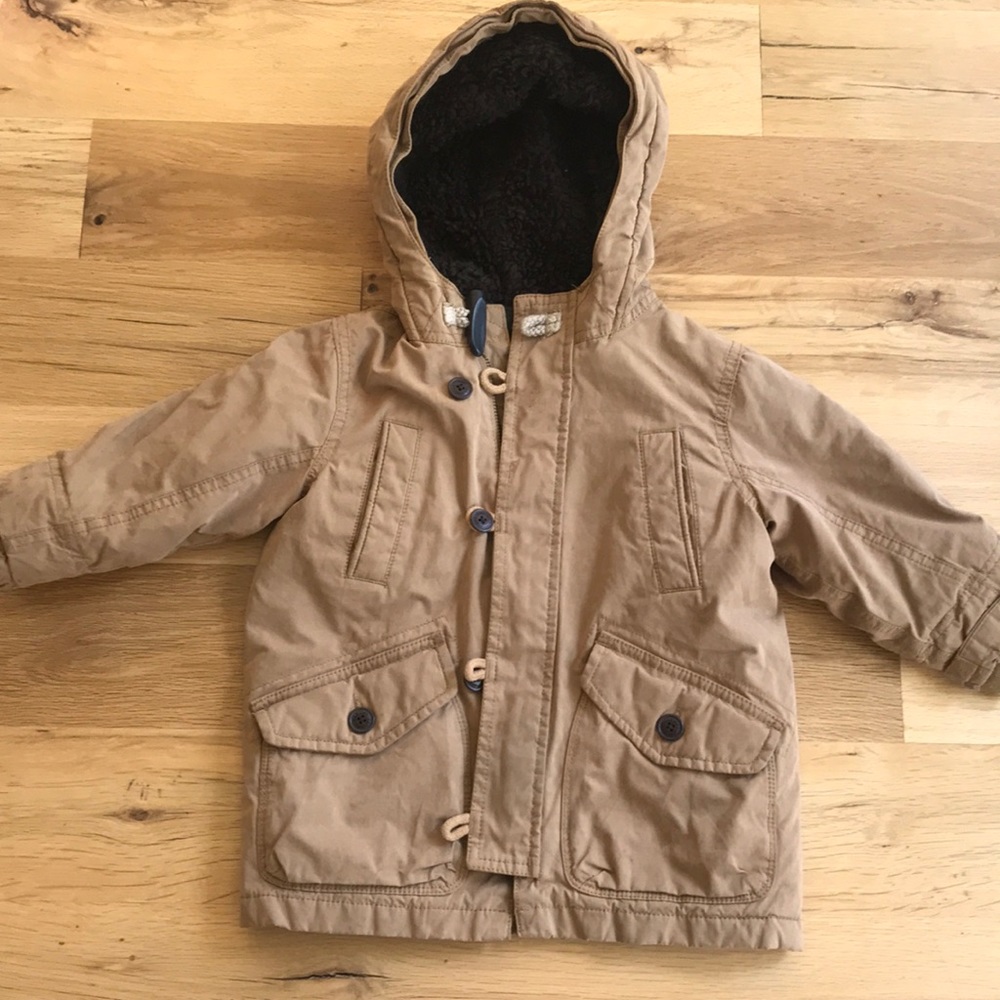 Boys Tan warm winter Jacket